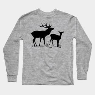 roe deer, stag, animals, hunting, hunter, wild Long Sleeve T-Shirt